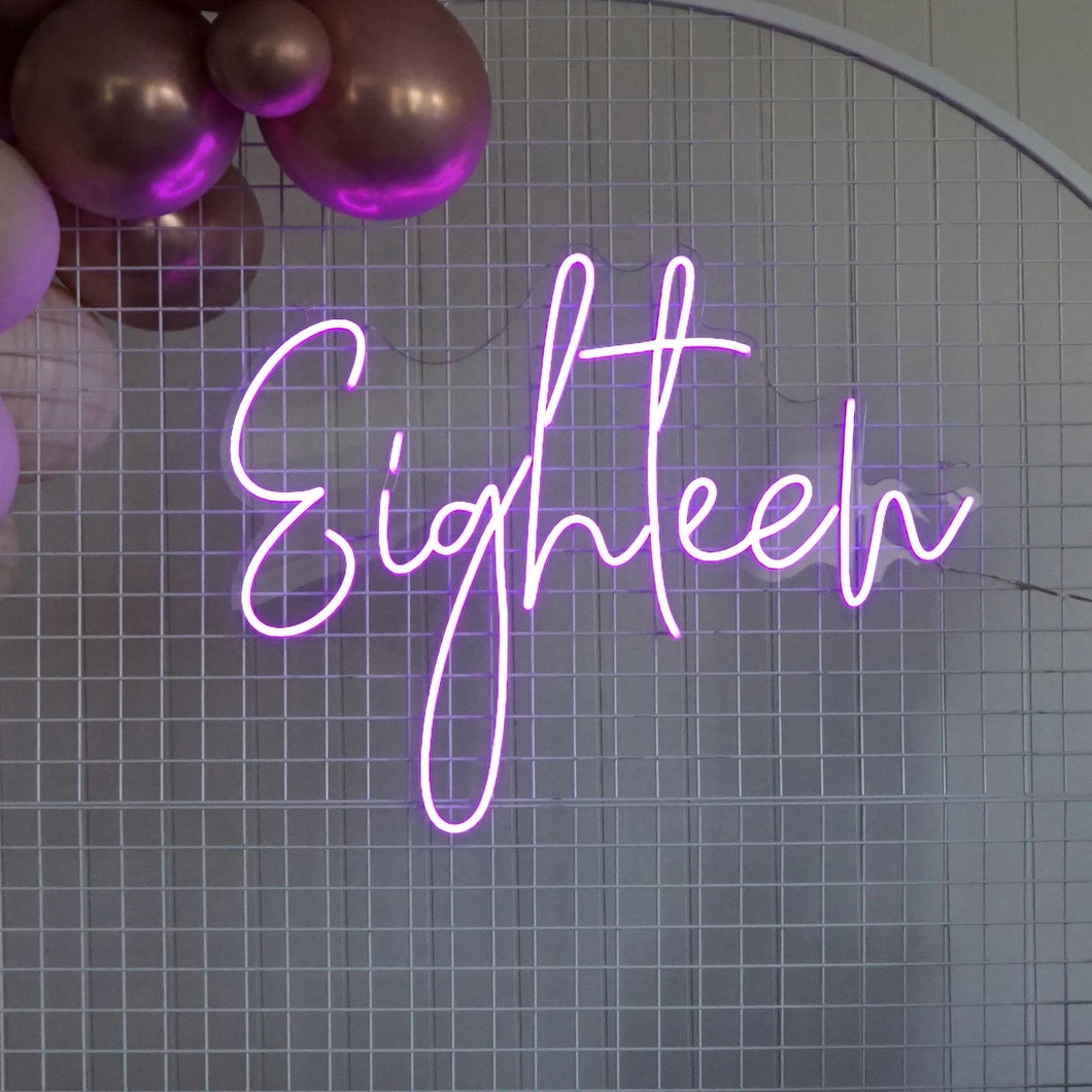 Eighteen Neon Sign