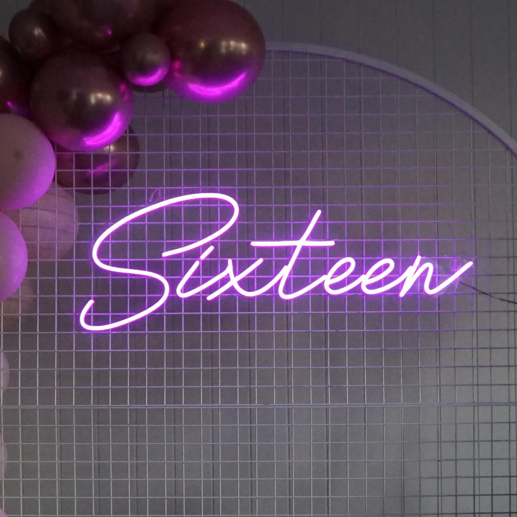 Sixteen Neon Sign